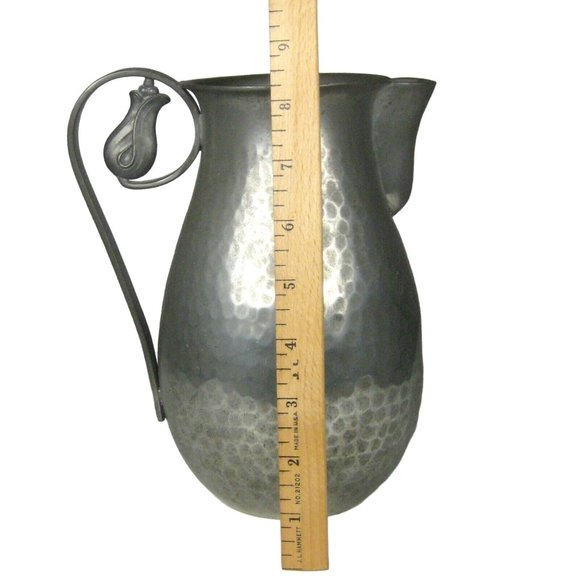 Buenilum Pewter Pitcher Flower Handle 8.25 inches Metal Home Decor DENTS - Picture 4 of 10